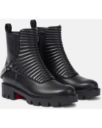 Christian Louboutin - Pavleta Leather-trimmed Quilted Shell Boots - Black - IT41.5 - Net A Porter