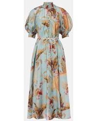 Zimmermann - Maxikleid Ascension Billow Aus Seide - Lyst