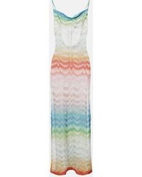 Missoni - Open-Knit Lame Maxi Dress - Lyst