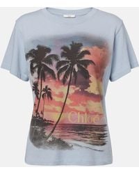 Chloé - Printed Cotton Jersey T-Shirt - Lyst