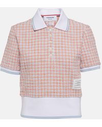 Thom Browne - Checked Cotton-blend Tweed Polo Shirt - Lyst