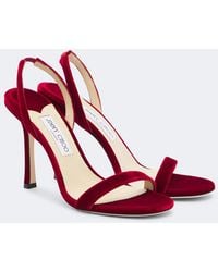Jimmy Choo - Jenn Velvet Slingback Sandals - Lyst