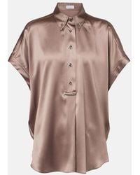 Brunello Cucinelli - Silk-Blend Shirt - Lyst