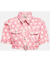 Alessandra Rich - Giacca Cropped Con Stampa - Lyst