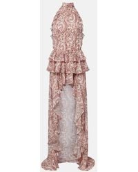 Bananhot - Malena Paisley Ruffled Asymmetric Maxi Dress - Lyst