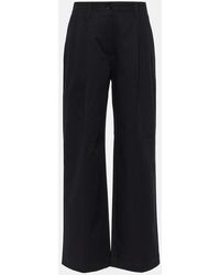TOTEME - Cotton Twill Wide-Leg Pants - Lyst