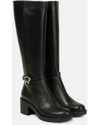 Gianvito Rossi - Ribbon Dumont Leather Knee-high Boots - Lyst