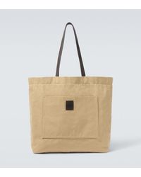 The Row - Tori Leather-Trimmed Canvas Tote Bag - Lyst