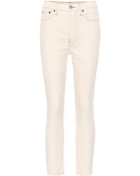 RE/DONE Jean à taille haute en velours côtelé - Blanc