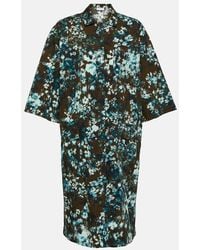 Dries Van Noten - Floral Cotton Poplin Shirt Dress - Lyst