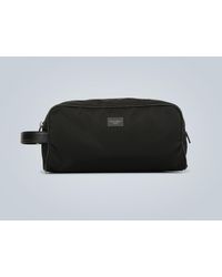 Dolce & Gabbana Washbag With Leather Trims - Black