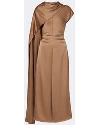 Jonathan Simkhai - Jacka Caped Satin Midi Dress - Lyst