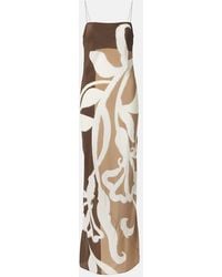 SIR. - Floral Printed Silk Satin Maxi Dress - Lyst