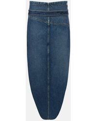 Jean Paul Gaultier - Denim Asymmetric Midi Skirt - Lyst