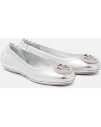 Tory Burch - Minnie Metallic Leather Ballet Flats - Lyst