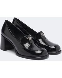 Prada - Loafer-Pumps Aus Lackleder - Lyst