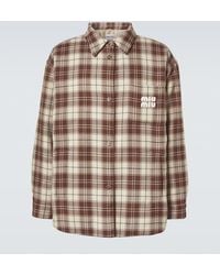 Miu Miu - Checkered Shirt Jacket - Lyst