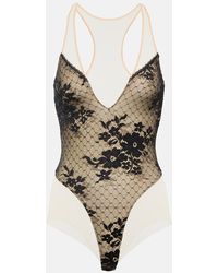 Wolford - X N21 Monica Lace-paneled Bodysuit - Lyst