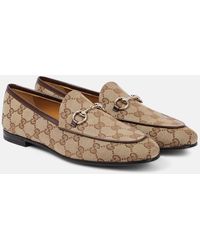 Gucci - Jordaan Horsebit GG Canvas Loafers - Lyst
