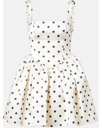 Self-Portrait - Polka-Dot Satin Minidress - Lyst