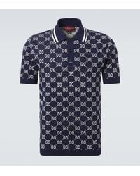 Gucci - Gg Cotton Knit Jacquard Polo Shirt - Lyst