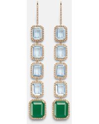 SHAY - Five Tier Portrait 18Kt Drop Earrings With Gemstones - Lyst