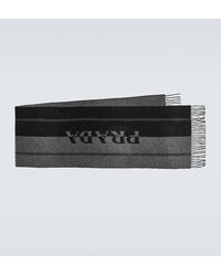 Prada - Sciarpa in jacquard di lana con logo - Lyst