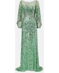 Jenny Packham - Ines Embellished Sequined Gown - Lyst