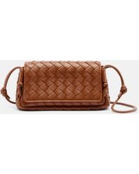 Bottega Veneta - Notturno Intrecciato Leather Crossbody Bag - Lyst
