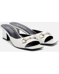 Gucci - Signora Horsebit Leather Mules - Lyst
