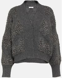 Brunello Cucinelli - Wool, Cashmere, And Silk Cardigan - Lyst