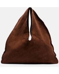 The Row - Bindle Small Suede Tote Bag - Lyst