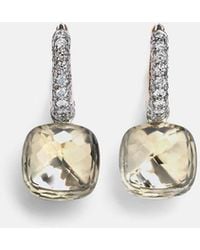 Pomellato - Nudo Classic 18Kt Rose And Earrings With Topaz And Diamonds - Lyst
