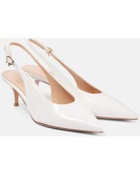 Gianvito Rossi - Robbie Sling 55 Leather Slingback Pumps - Lyst