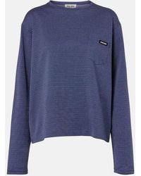 Miu Miu - Striped Jacquard Cotton Jersey T-Shirt - Lyst