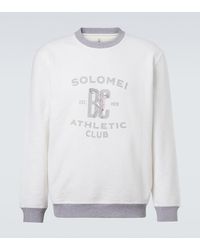 Brunello Cucinelli - Printed Cotton And Linen Sweatshirt - Lyst