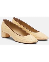 Le Monde Beryl - Leather-Trimmed Raffia Pumps - Lyst
