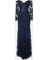 Monique Lhuillier - Bestickte Robe Aus Tuell - Lyst