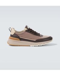 Brunello Cucinelli - Baskets En Daim Et Cuir - Lyst