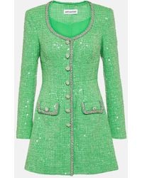 Self-Portrait - Sequined Boucle Minidress - Lyst