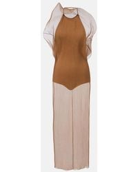 Magda Butrym - Sheer Silk Organza Midi Dress - Lyst
