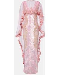 La Fuori - Panorama Embellished Caped Gown - Lyst