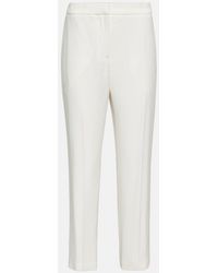 McQueen - Mid-Rise Slim Crepe Pants - Lyst