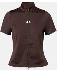 Courreges - Interlock Jersey Zip-Up Top - Lyst