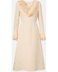 Valentino - Midikleid Aus Crepe Couture - Lyst
