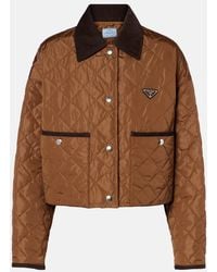 Prada - Re-Nylon Quilted Cropped Jacket - Lyst