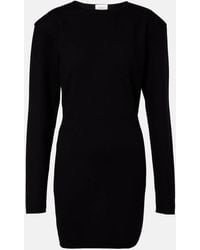 Saint Laurent - Vestido Corto En Mezcla De Lana - Lyst