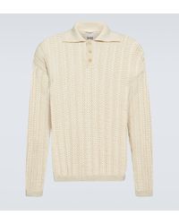Bode - Knitted Cotton Polo Shirt - Lyst