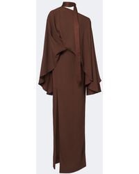 ‎Taller Marmo - Brooks Scarf-Detail Caped Maxi Dress - Lyst