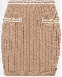 Alessandra Rich - Cable-Knit Cotton Miniskirt - Lyst